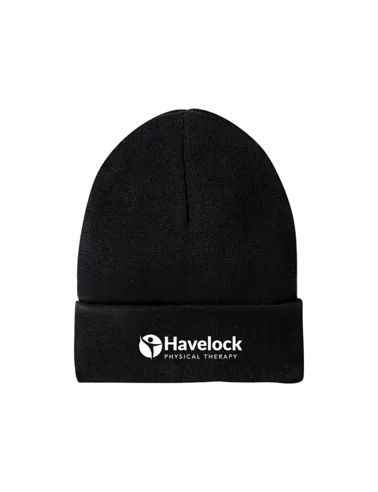 Recycled Black Beanie w/Havelock Logo