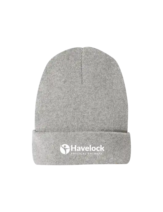 Recycled Light Heather Grey Beanie w/Havelock Logo