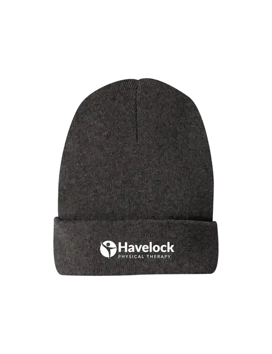 Recycled Charcoal Heather Beanie w/Havelock Logo