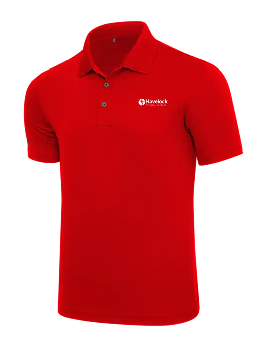 Adidas Red Performance Polo w/Havelock Logo