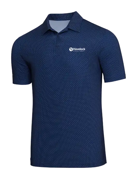 Adidas Navy Blue Diamond Dot Print Polo w/Havelock Logo