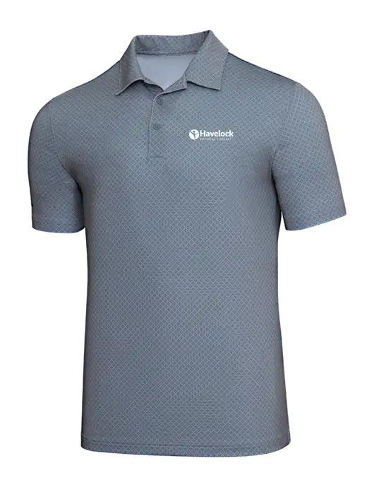 Adidas Light Grey Three Diamond Dot Print Polo w/Havelock Logo