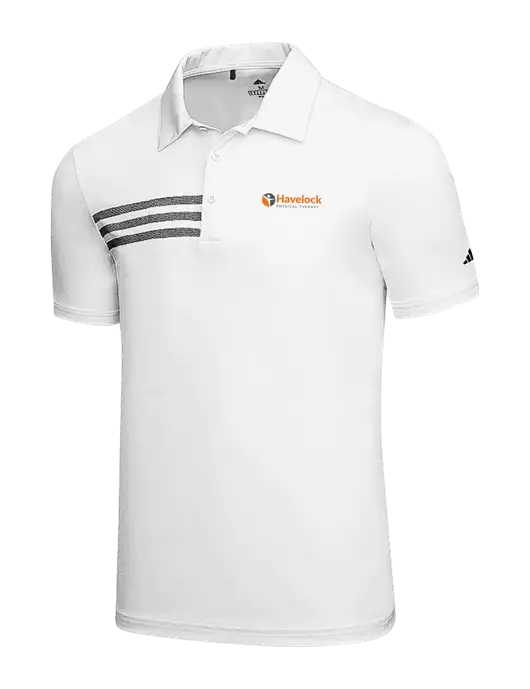 Adidas White 3 Stripes Chest Polo w/Havelock Logo