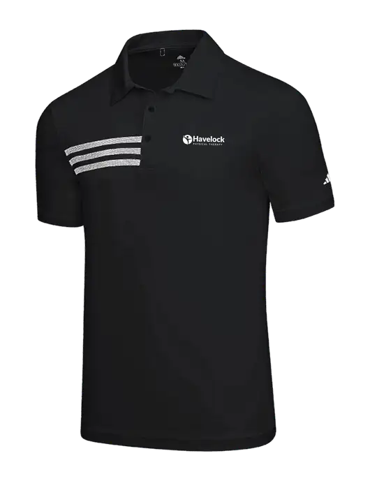 Adidas Black 3 Stripes Chest Polo w/Havelock Logo