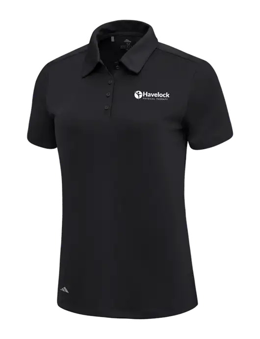 Adidas Black Womens Ultimate Solid Polo w/Havelock Logo