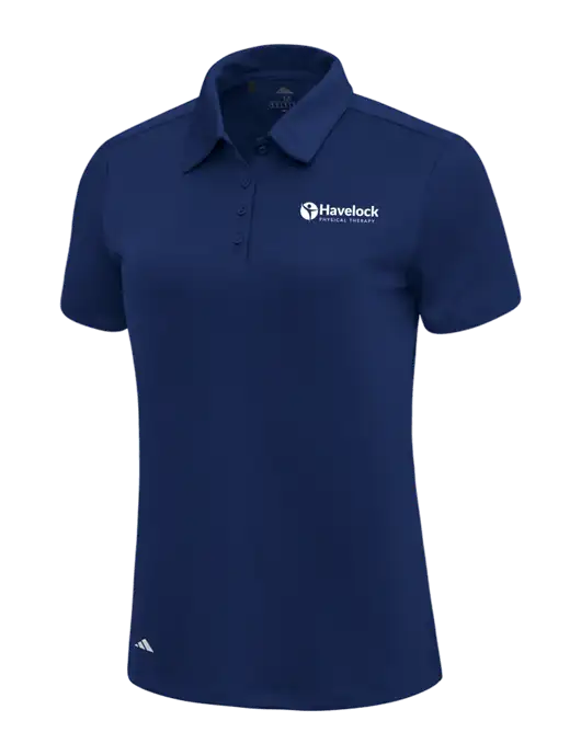 Adidas Navy Blue Womens Ultimate Solid Polo w/Havelock Logo