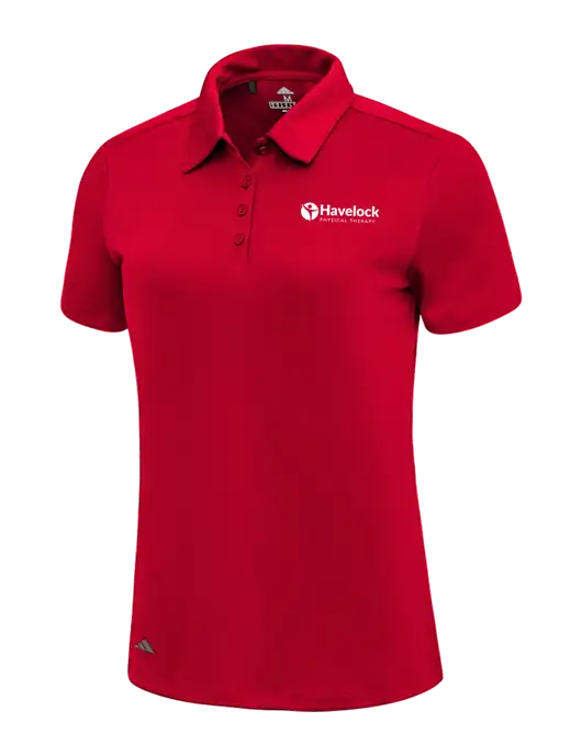 Adidas Red Womens Ultimate Solid Polo w/Havelock Logo