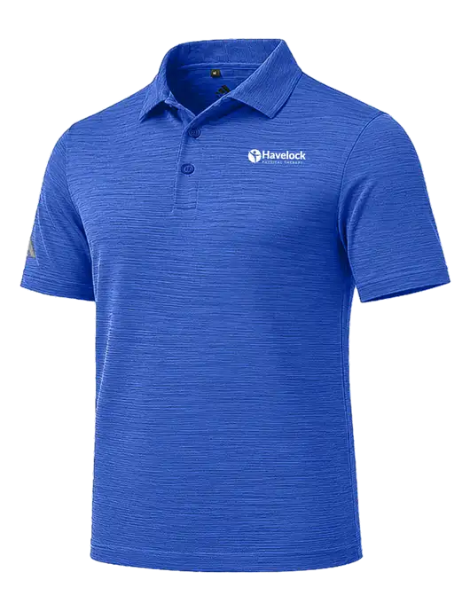 Adidas Royal Textured Stripe Polo w/Havelock Logo