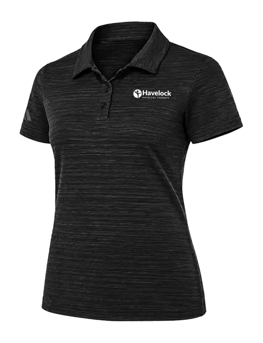 Adidas Womens Black Textured Stripe Polo w/Havelock Logo