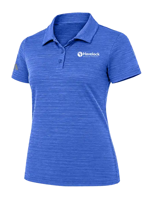 Adidas Womens Royal Textured Stripe Polo w/Havelock Logo