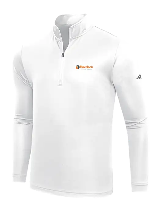 Adidas White  Lightweight Quarter Zip Pullover w/Havelock Logo