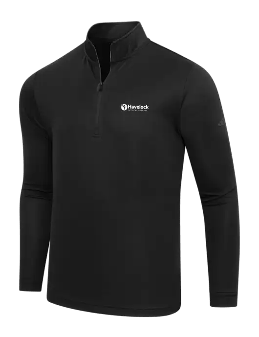 Adidas Black Lightweight Quarter Zip Pullover w/Havelock Logo