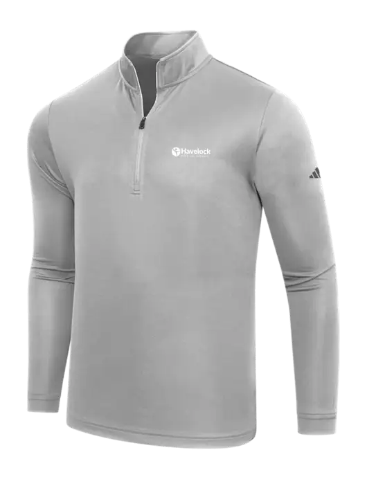Adidas Medium Grey  Lightweight Quarter Zip Pullover w/Havelock Logo