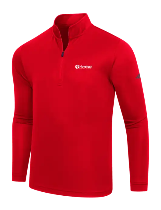 Adidas Red Lightweight Quarter Zip Pullover w/Havelock Logo
