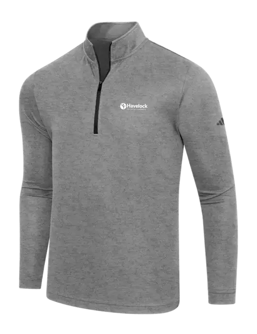 Adidas Black Heather  Lightweight Quarter Zip Pullover w/Havelock Logo
