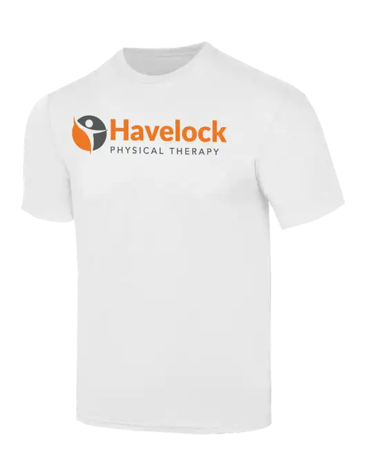 Simply Soft White 4.5oz  Poly/Combed Ring Spun Cotton T-Shirt w/Havelock Logo