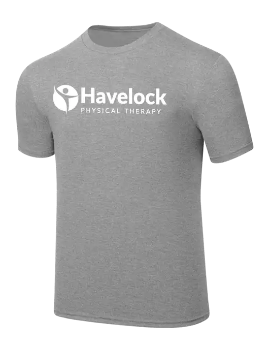 Simply Soft Heathered Light Grey 4.5oz  Poly/Combed Ring Spun Cotton T-Shirt w/Havelock Logo