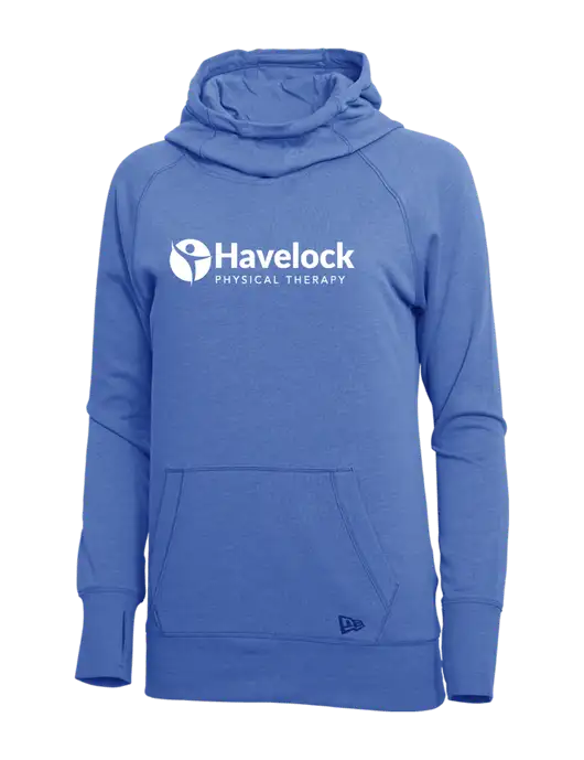 New Era Royal Heather Womens Tri-Blend Fleece Pullover Hoodie w/Havelock Logo
