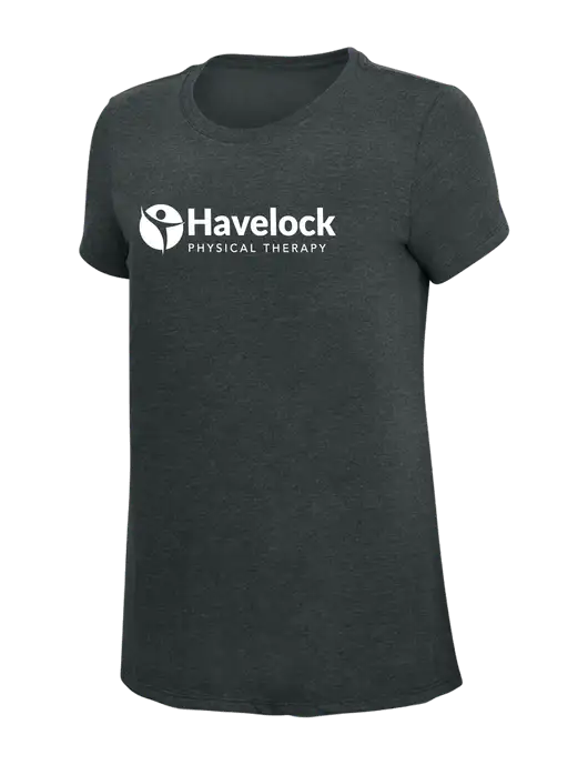 Womens Simply Soft Black Frost 4.5oz Poly/Combed Ring Spun Cotton T-Shirt w/Havelock Logo