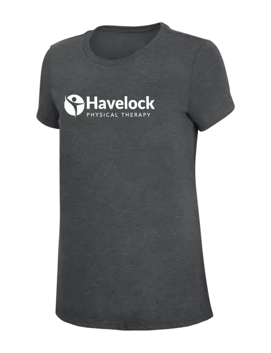 Womens Simply Soft Charcoal 4.5oz Poly/Combed Ring Spun Cotton T-Shirt w/Havelock Logo