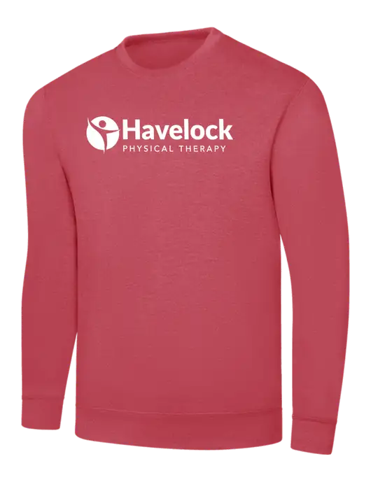 Heather Red 7.8 oz Ring Spun Crew Sweatshirt w/Havelock Logo