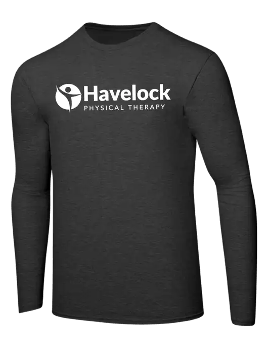 Ring Spun Dark Heather Grey 4.5 oz Long Sleeve T-Shirt w/Havelock Logo