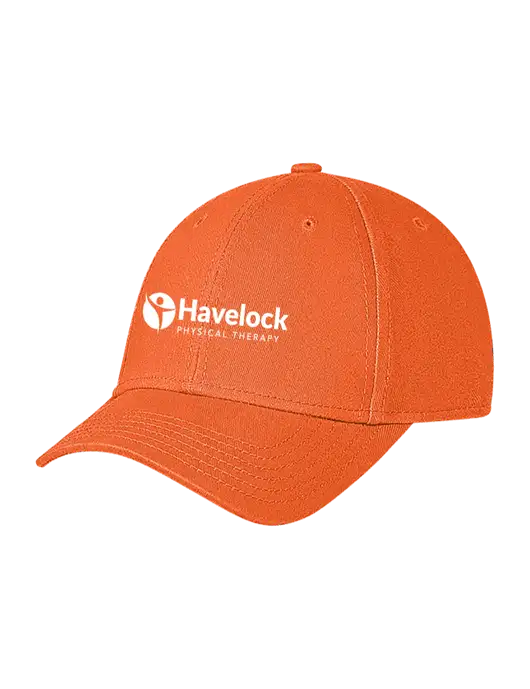 Orange Structured Soft Snap Closure Hook & Loop Cap w/Havelock Logo