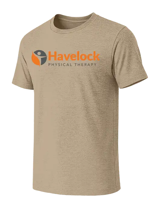 BELLA+CANVAS Heather Tan CVC Short Sleeve Tee w/Havelock Logo