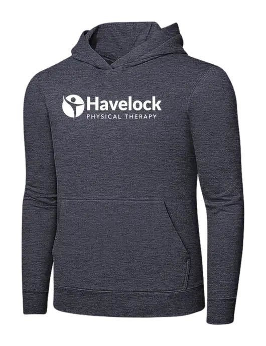 Heather Navy 7.8 oz Ring Spun Hooded Sweatshirt w/Havelock Logo