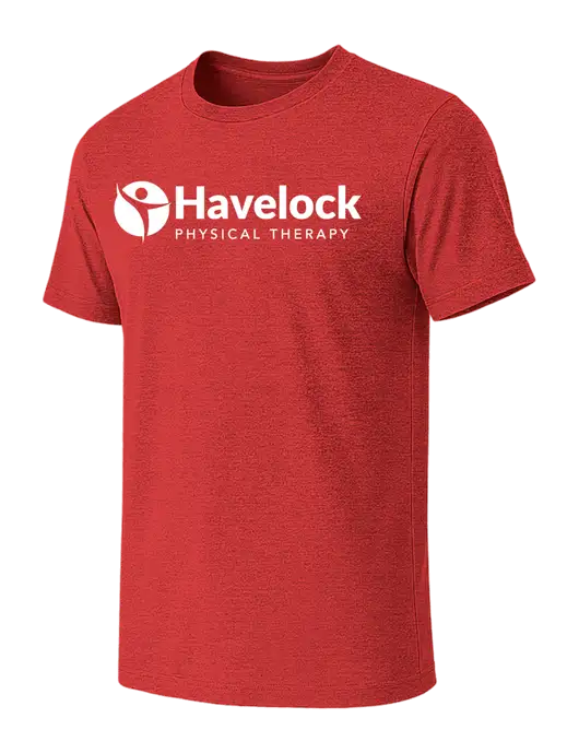BELLA+CANVAS Heather Red CVC Short Sleeve Tee w/Havelock Logo