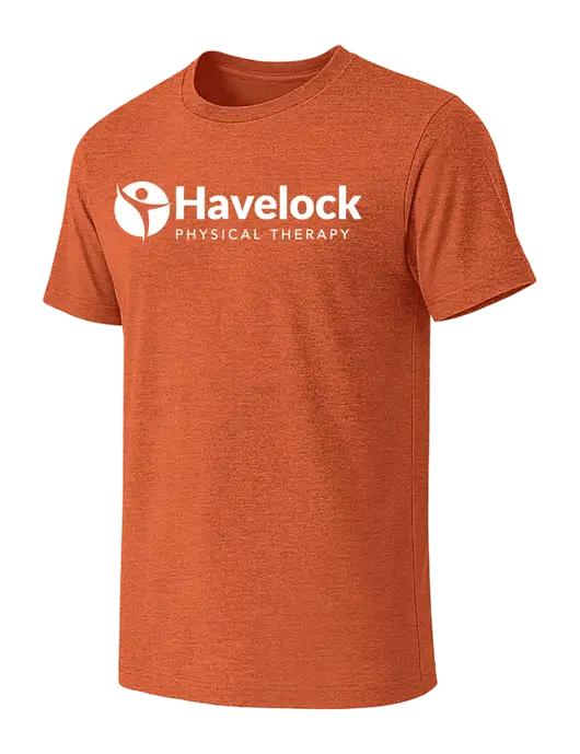 BELLA+CANVAS Heather Orange CVC Short Sleeve Tee w/Havelock Logo