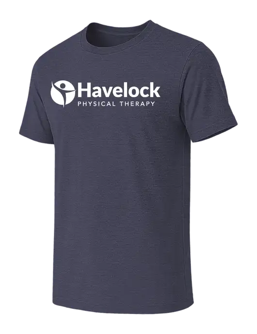 BELLA+CANVAS Heather Navy CVC Short Sleeve Tee w/Havelock Logo