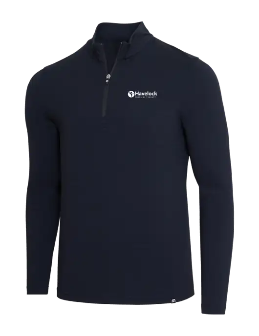 TravisMathew Black Crestview 1/4 Zip w/Havelock Logo