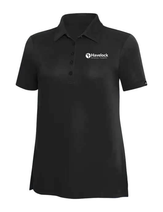 TravisMathew Black Solid Womens Oceanside Polo w/Havelock Logo