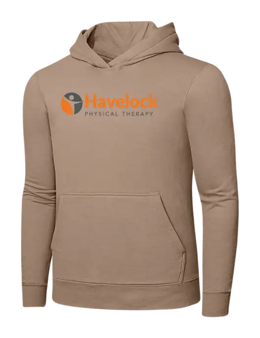 Sand 7.8. oz Ring Spun Hooded Sweatshirt w/Havelock Logo