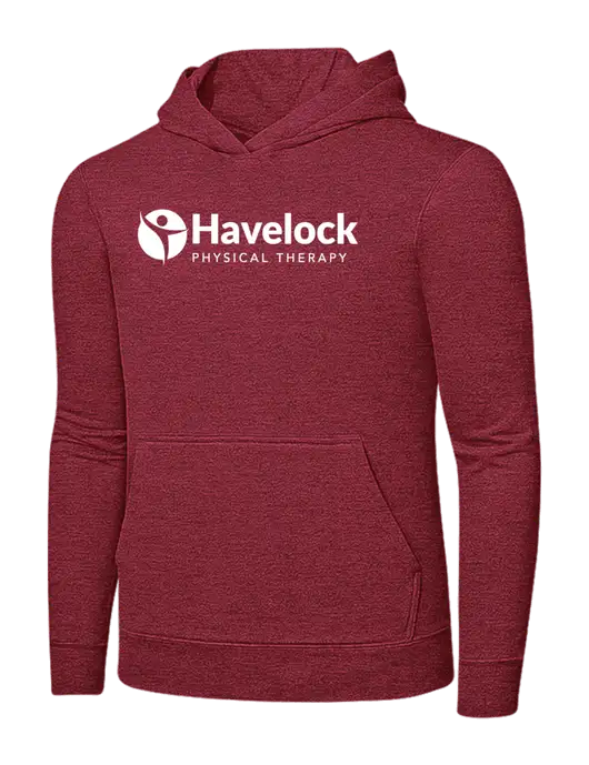 Heather Red 7.8 oz Ring Spun Hooded Sweatshirt w/Havelock Logo