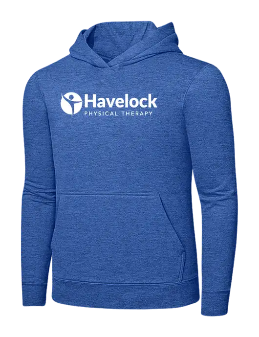 Heather Royal 7.8. oz Ring Spun Hooded Sweatshirt w/Havelock Logo