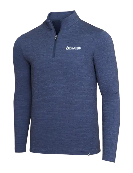 TravisMathew Navy Heather Crestview 1/4 Zip w/Havelock Logo