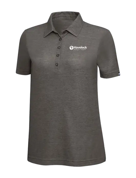 TravisMathew Black Heather Womens Oceanside Polo w/Havelock Logo