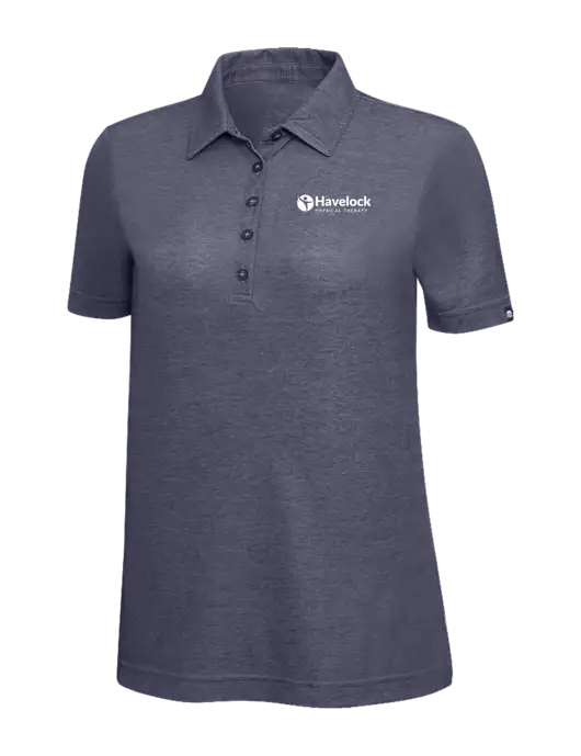 TravisMathew Navy Heather Womens Oceanside Polo w/Havelock Logo
