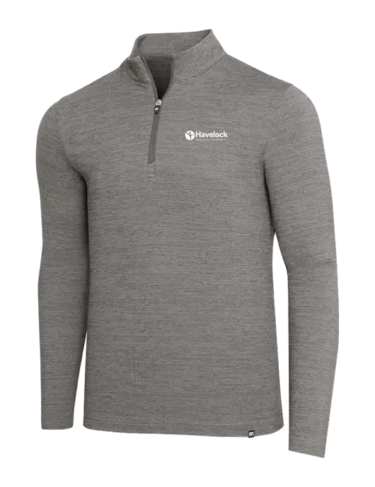 TravisMathew Medium Grey Heather Crestview 1/4 Zip w/Havelock Logo