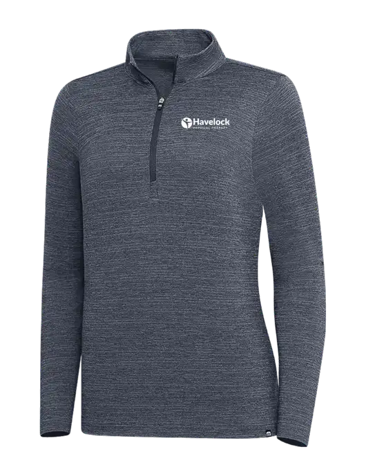 TravisMathew Navy Heather Womens Crestview 1/4 Zip w/Havelock Logo