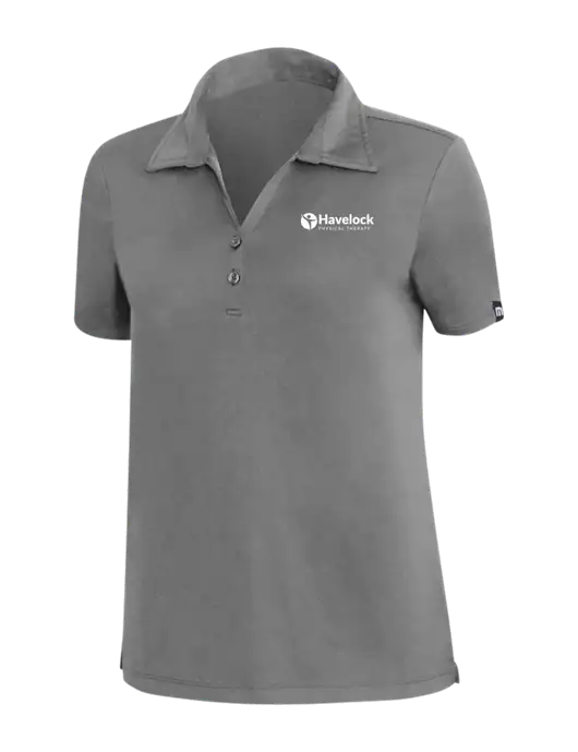 TravisMathew Med Dark Grey Womens Coto Performance Polo w/Havelock Logo