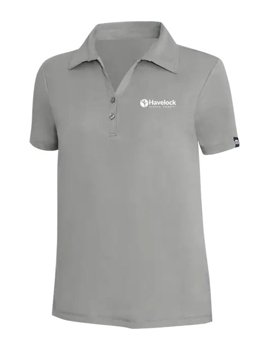 TravisMathew Light Grey Heather Womens Coto Performance Polo w/Havelock Logo