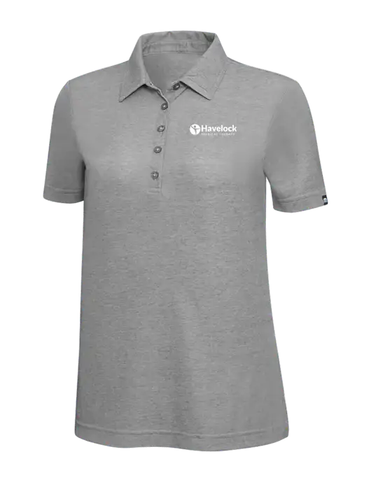 TravisMathew Grey Heather Womens Oceanside Polo w/Havelock Logo