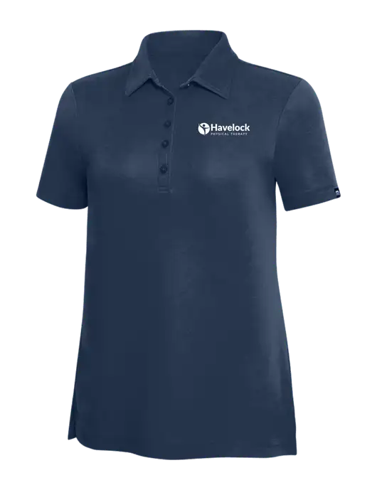 TravisMathew Navy Solid Womens Oceanside Polo w/Havelock Logo
