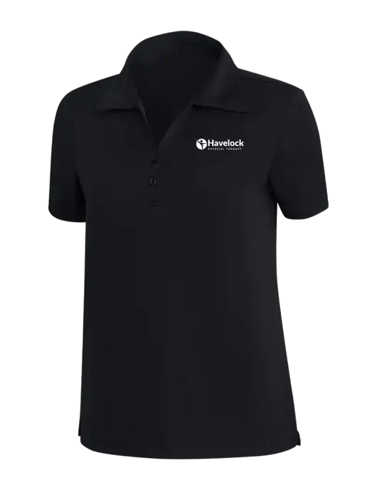 TravisMathew Black Womens Coto Performance Polo w/Havelock Logo