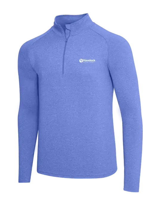 Royal Heather Sport Wick Stretch 1/4 Zip Pullover w/Havelock Logo