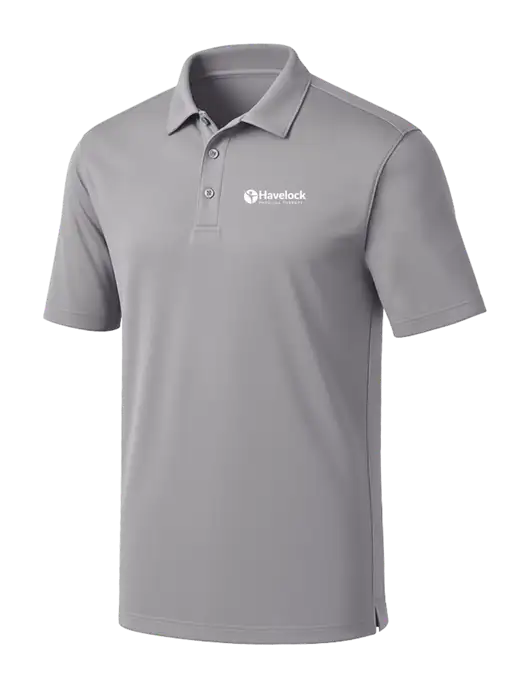 Light Grey Silk Touch Performance Polo w/Havelock Logo