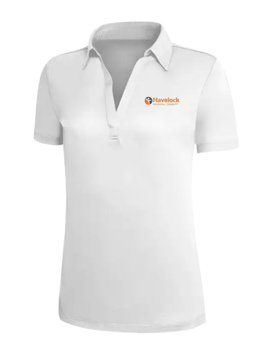White Silk Touch Womens Performance Polo w/Havelock Logo
